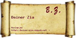 Beiner Zia névjegykártya